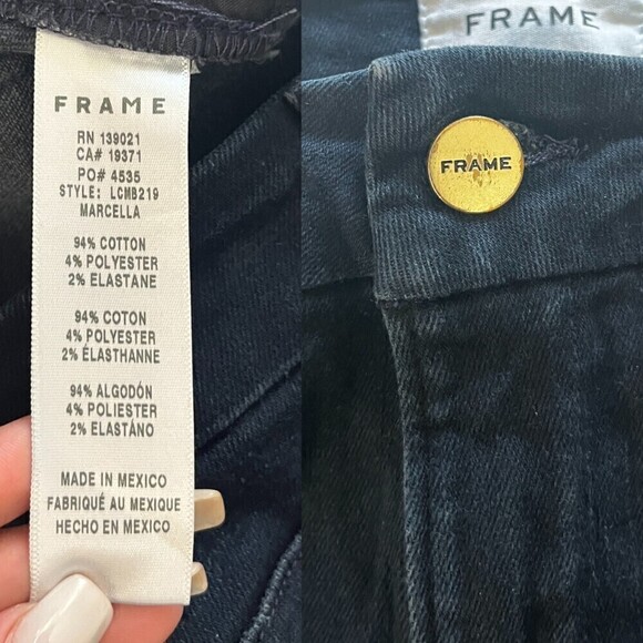 FRAME Le Crop Mini Bootcut Size 26 Denim Cotton High Rise Retro Vintage 70s Jean - Picture 6 of 10